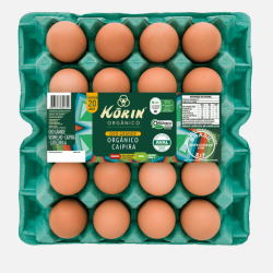 Ovos orgânicos vermelhos - bandeja (20 unidades)